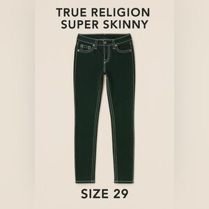 True Religion Women's Skinny Jeans - Dark Green